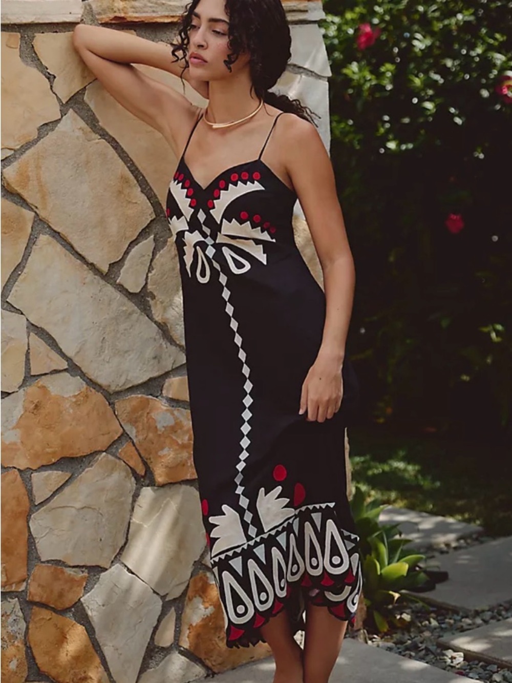FARM RIO Black Embroidered Cut Out Maxi Dress - Women’s Small - New With Tags